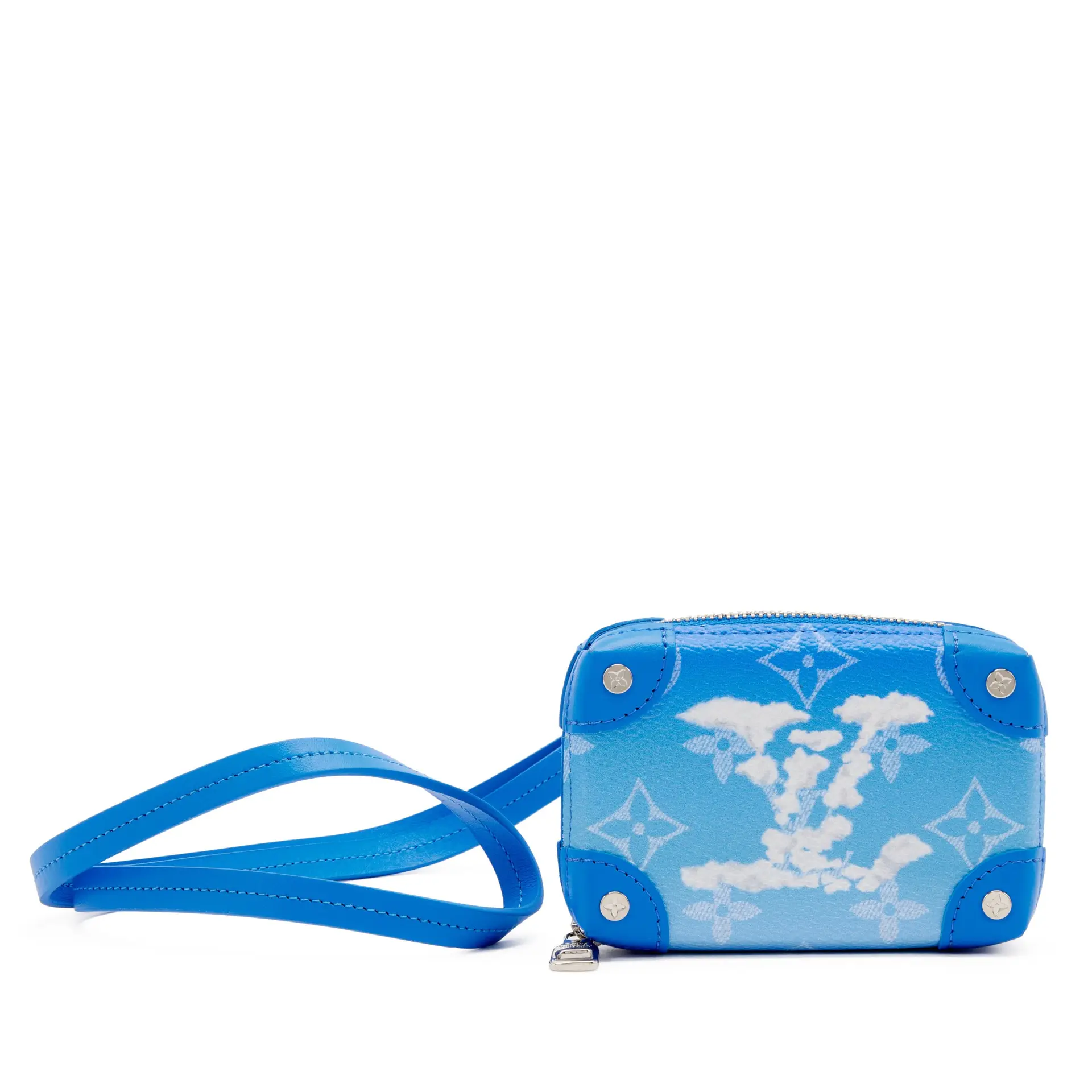 Virgil Abloh Blue Monogram Cloud Coated Canvas Soft Trunk Necklace