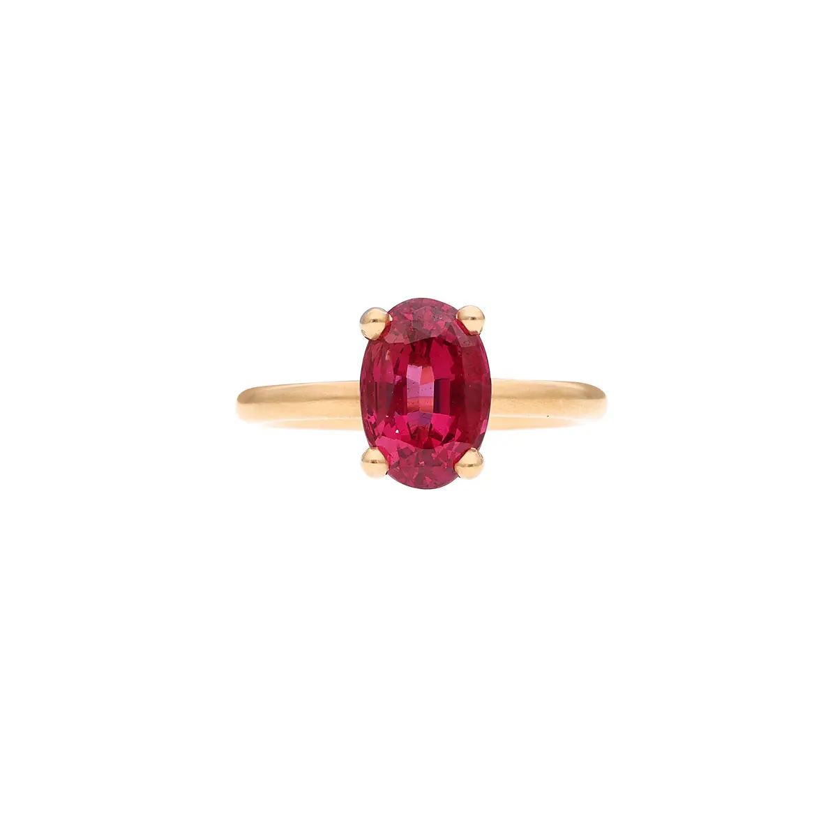 Gold and Spinel Ring