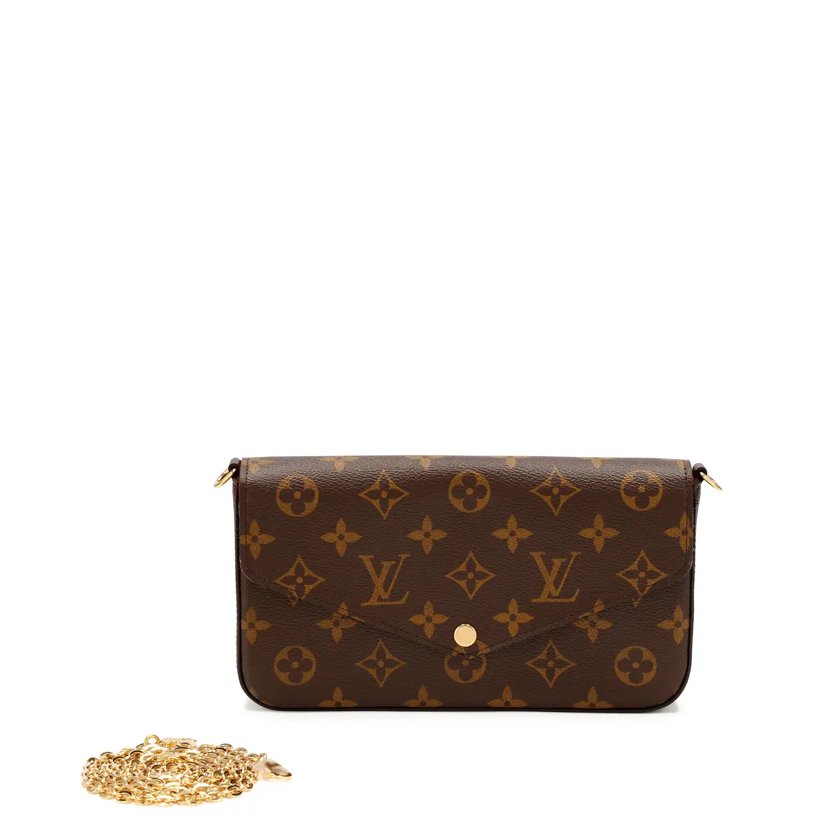 Ebene Monogram Coated Canvas Félicie Pochette Gold Hardware, 2021-2022