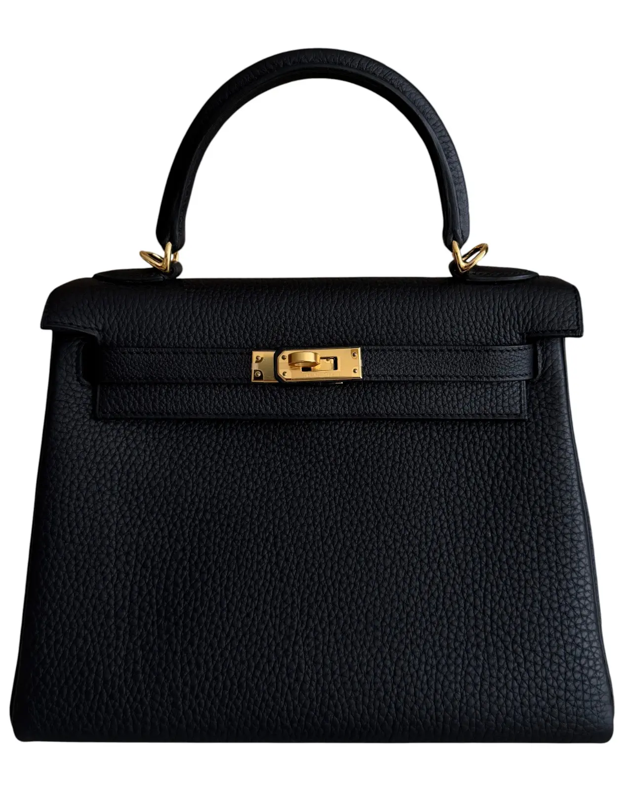 Black Togo Retourne Kelly 25 Gold Hardware, 2025