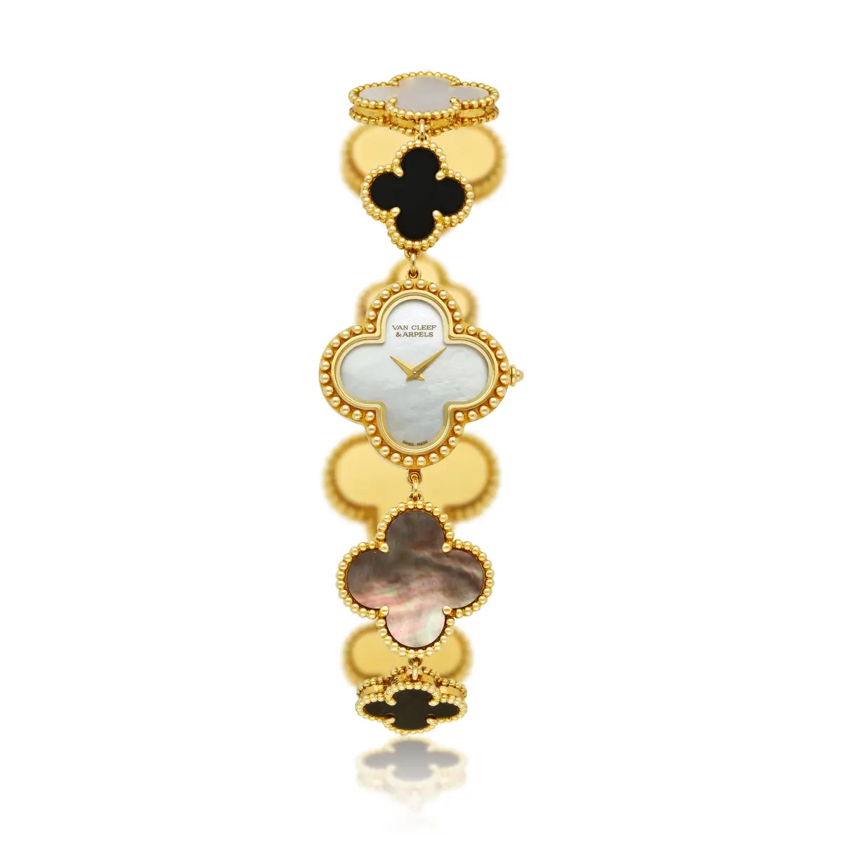 Alhambra (Reference 136674). A yellow gold, mother-of-pearl and onyx