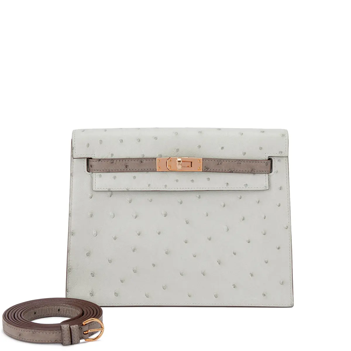 Bleu Glacier, Gris Mouette Ostrich and Etoupe HSS Kelly Danse II Rose