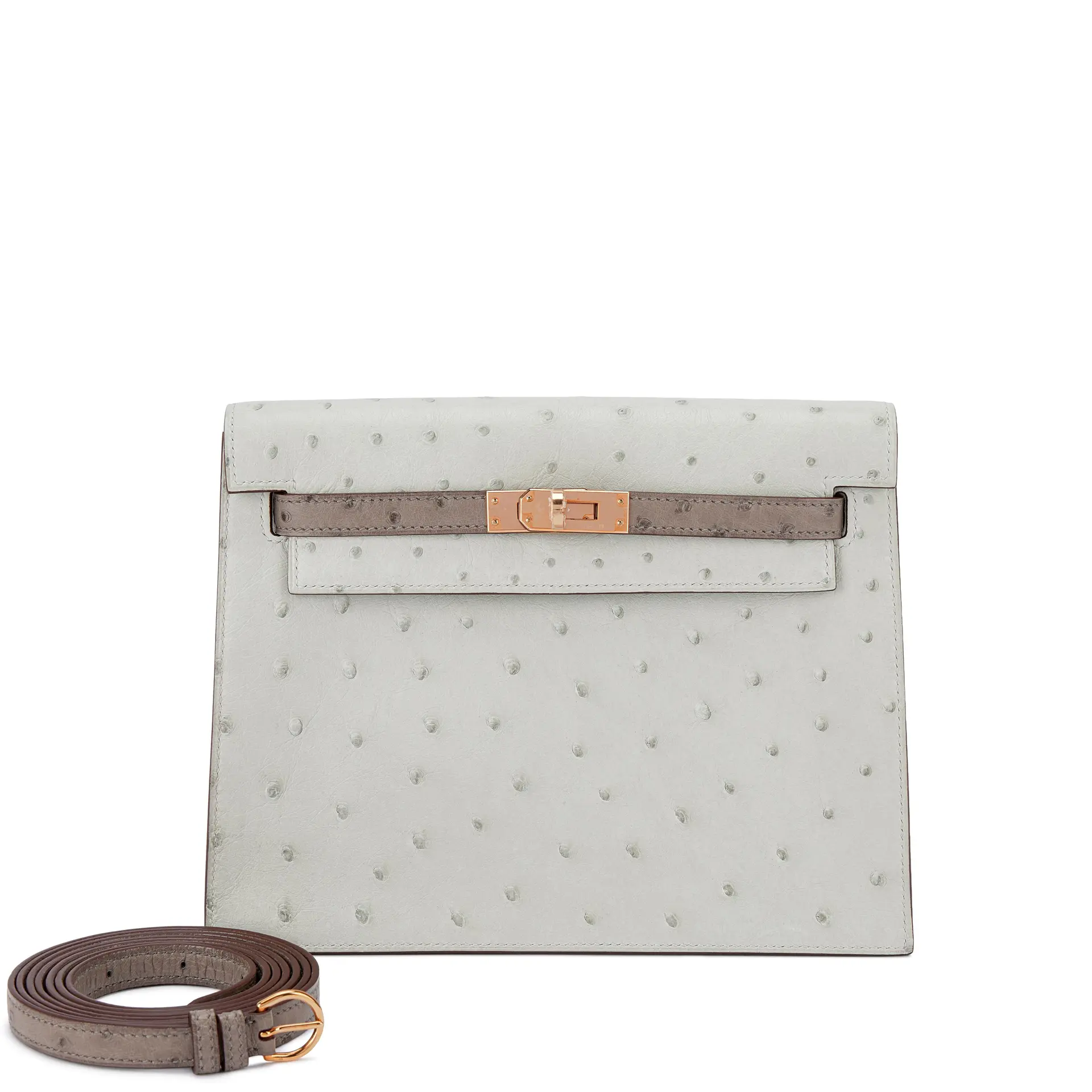 Bleu Glacier, Gris Mouette Ostrich and Etoupe HSS Kelly Danse II Rose