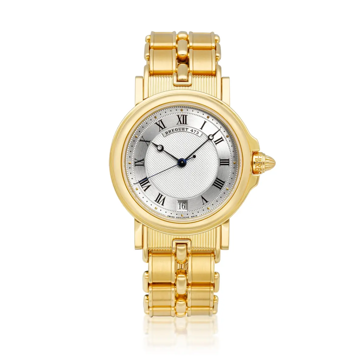 Marine (Reference 3400BA). A yellow gold automatic bracelet watch