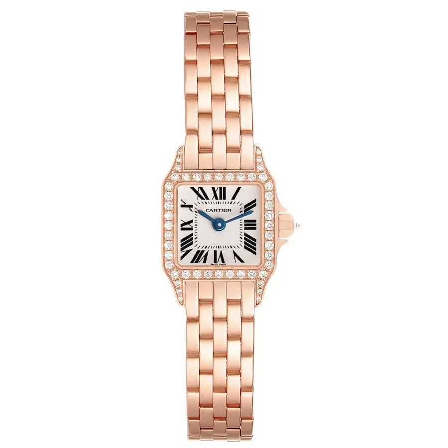 Santos Demoiselle (Reference WF9011Z8). A 20mm rose gold diamond-set