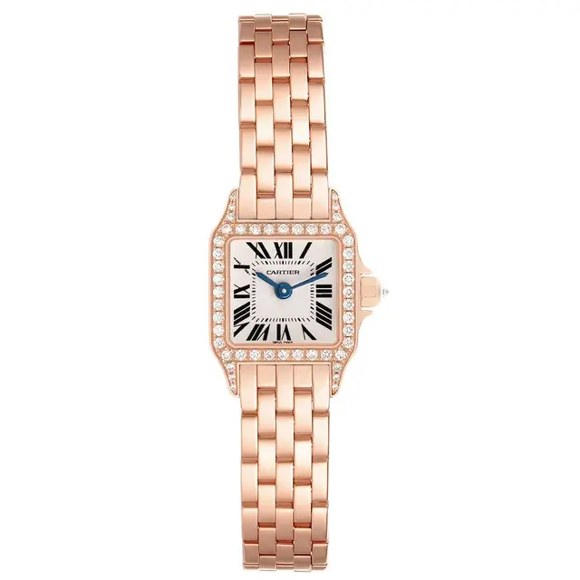 Santos Demoiselle (Reference WF9011Z8). A 20mm rose gold diamond-set