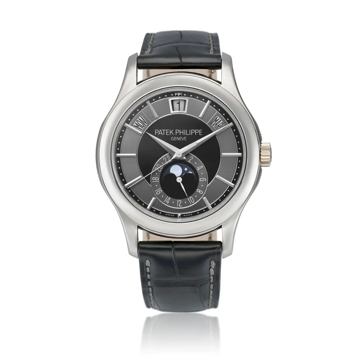 Complications (Reference 5205). A 40mm white gold automatic wristwatch