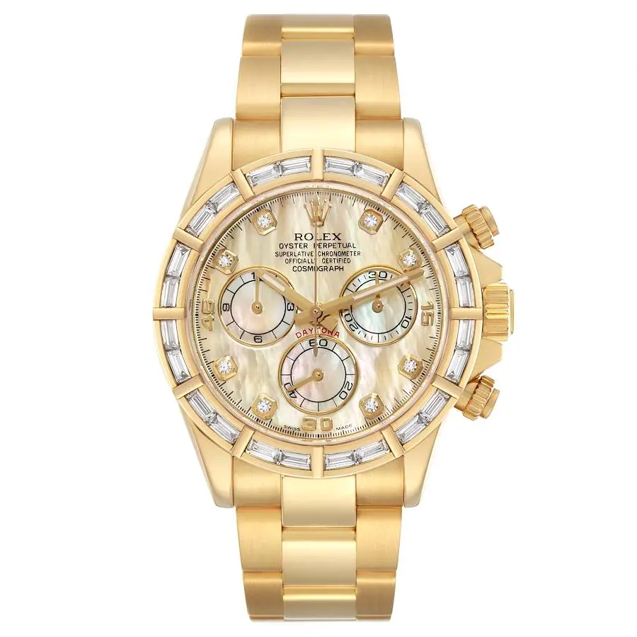 Cosmograph Daytona (Reference 116568BR). A 40mm yellow gold diamond