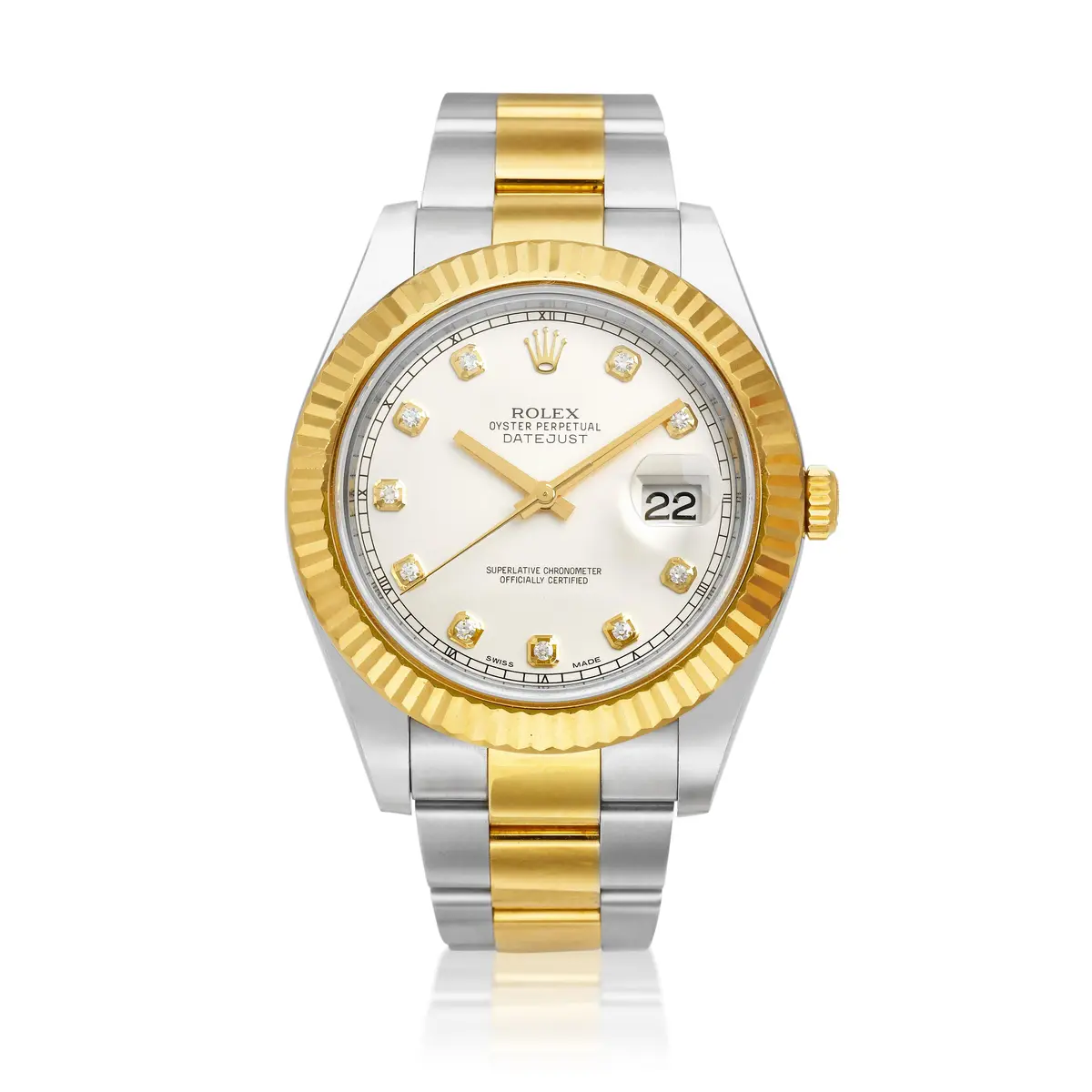 DateJust (Reference 116333). A yellow gold, stainless steel and diamond-set