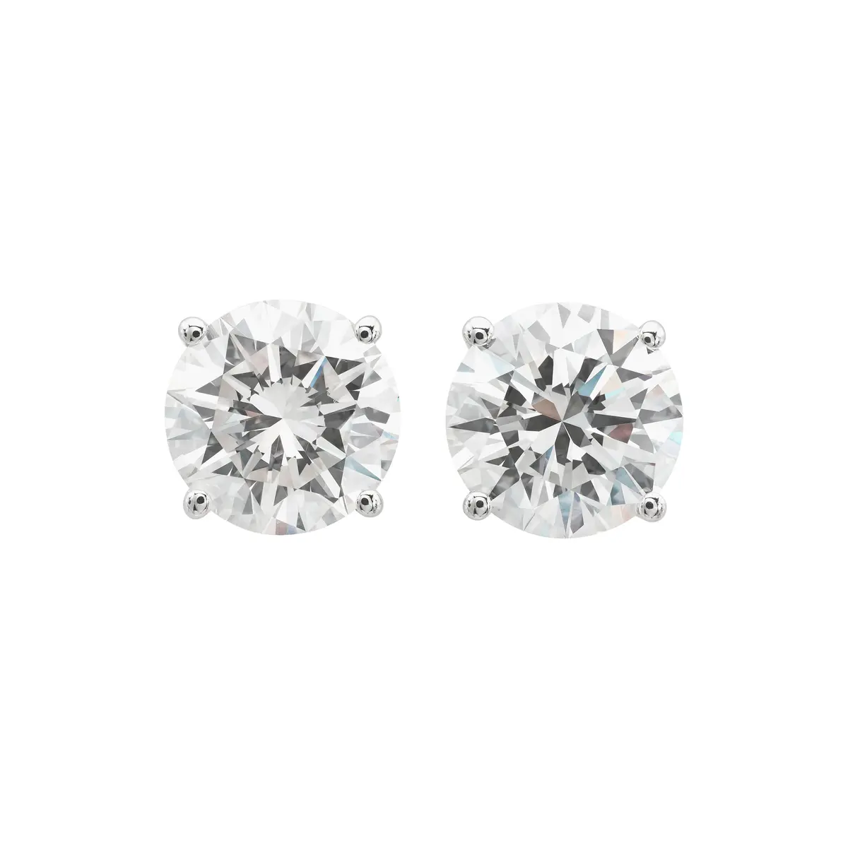 White Gold and 2.47ctw Round Brilliant Cut Diamond Stud Earrings