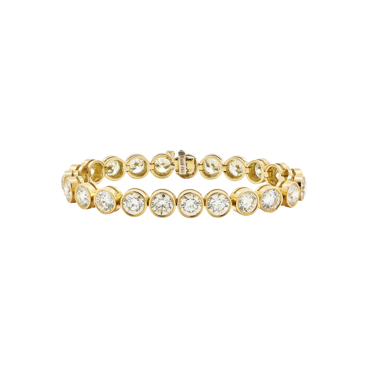 Gold and 23.70ctw Round Brilliant Cut Diamond Tennis Bracelet