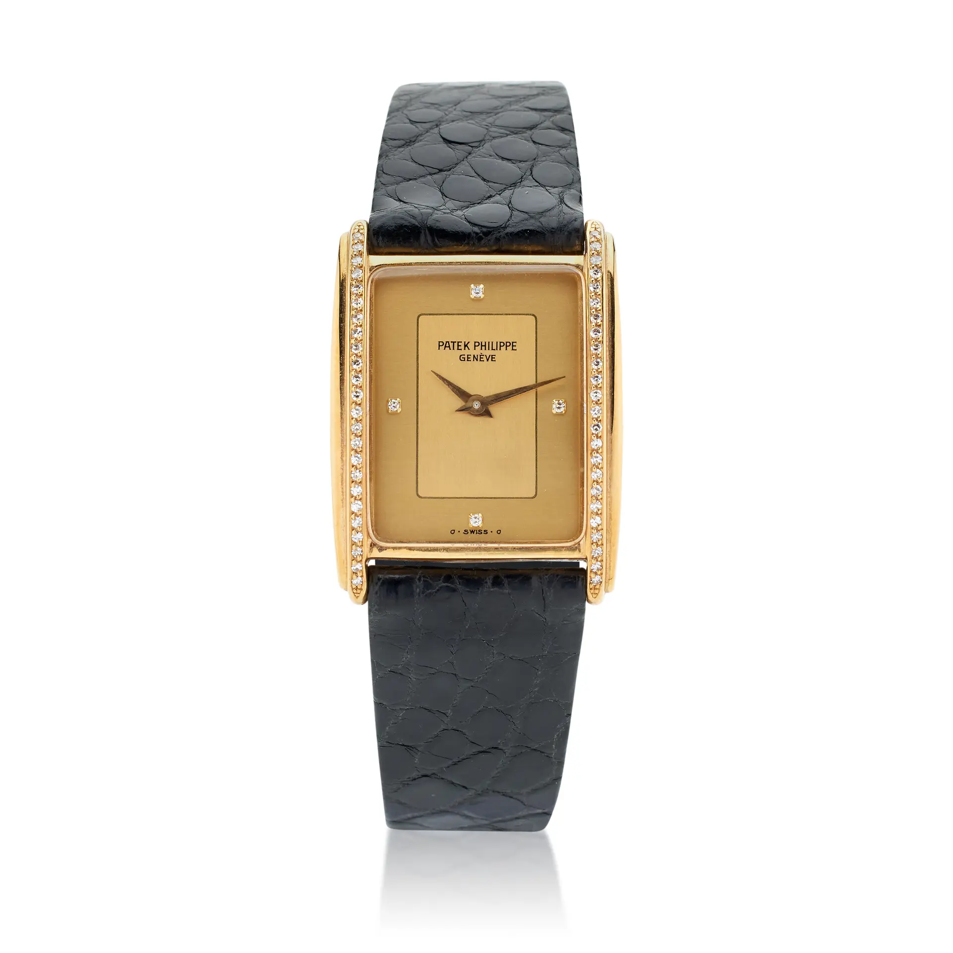 Gondolo (Reference 2504J). A 30.7mm yellow gold diamond-set manual