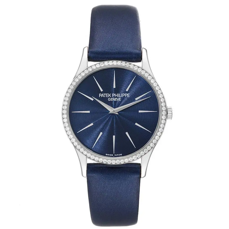 Calatrava (Reference 4896G). A 33mm white gold diamond-set automatic
