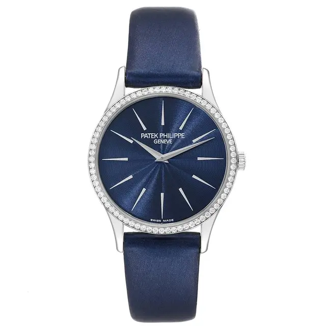 Calatrava (Reference 4896G). A 33mm white gold diamond-set automatic