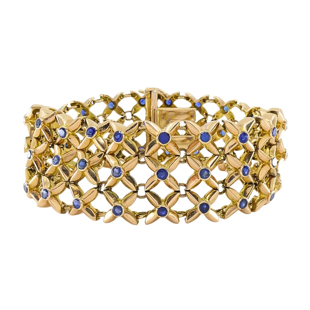 Vintage Gold and Sapphire Bracelet
