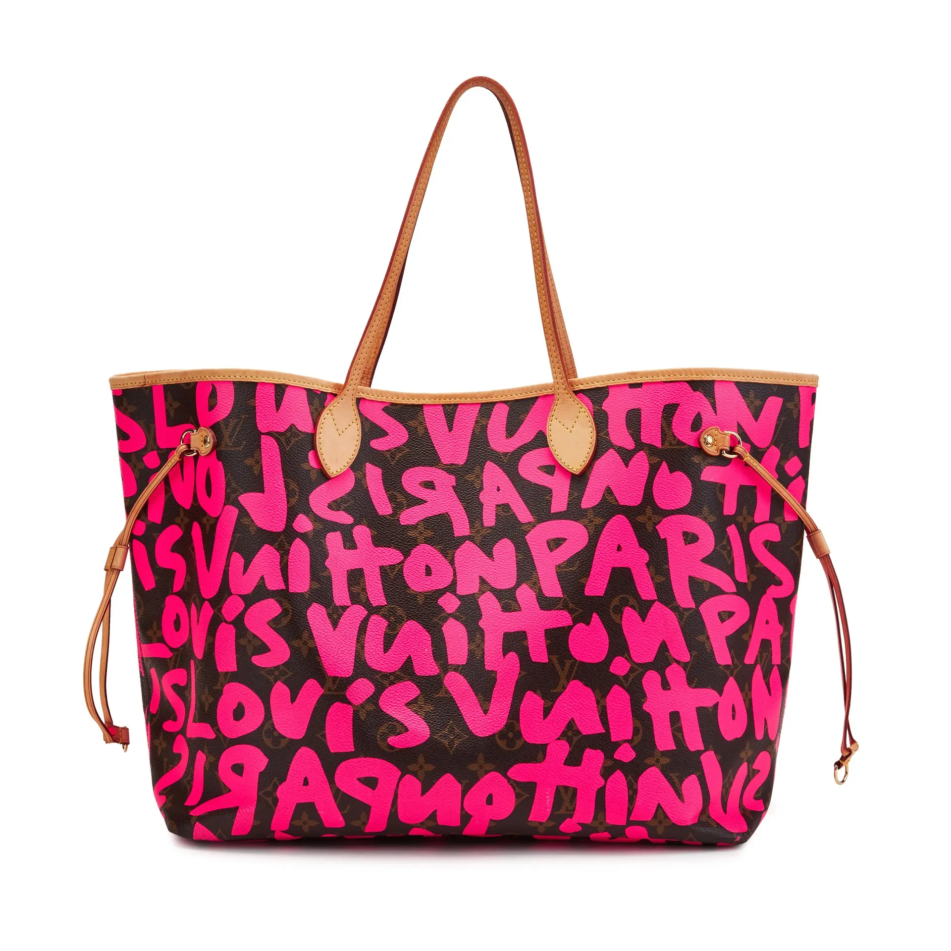 Stephen Sprouse Pink Monogram Graffiti Coated Canvas Neverfull GM