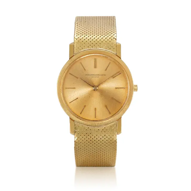 Patrimony (Reference 6351). A yellow gold manual winding wristwatch