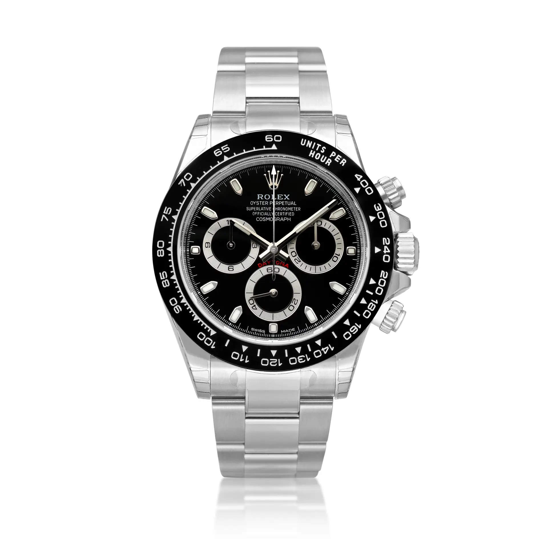 Cosmograph Daytona (Reference 116500LN). A stainless steel chronograph