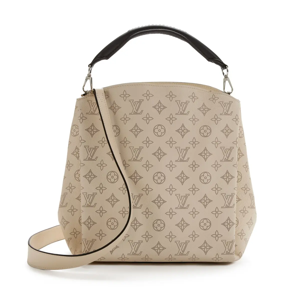Ivory Perforated Monogram Mahina Leather Babylone Silver Hardware, 2015