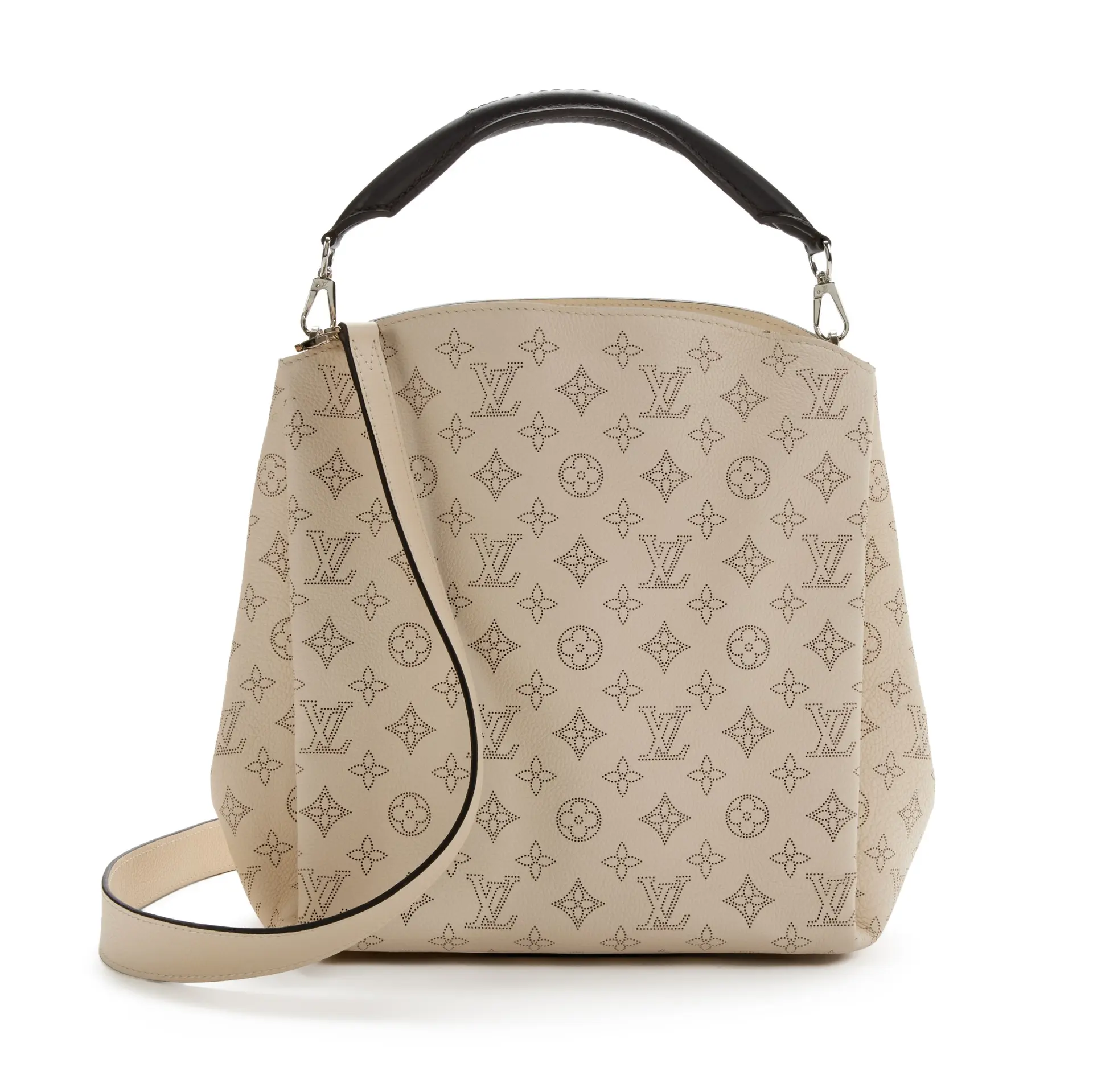 Ivory Perforated Monogram Mahina Leather Babylone Silver Hardware, 2015