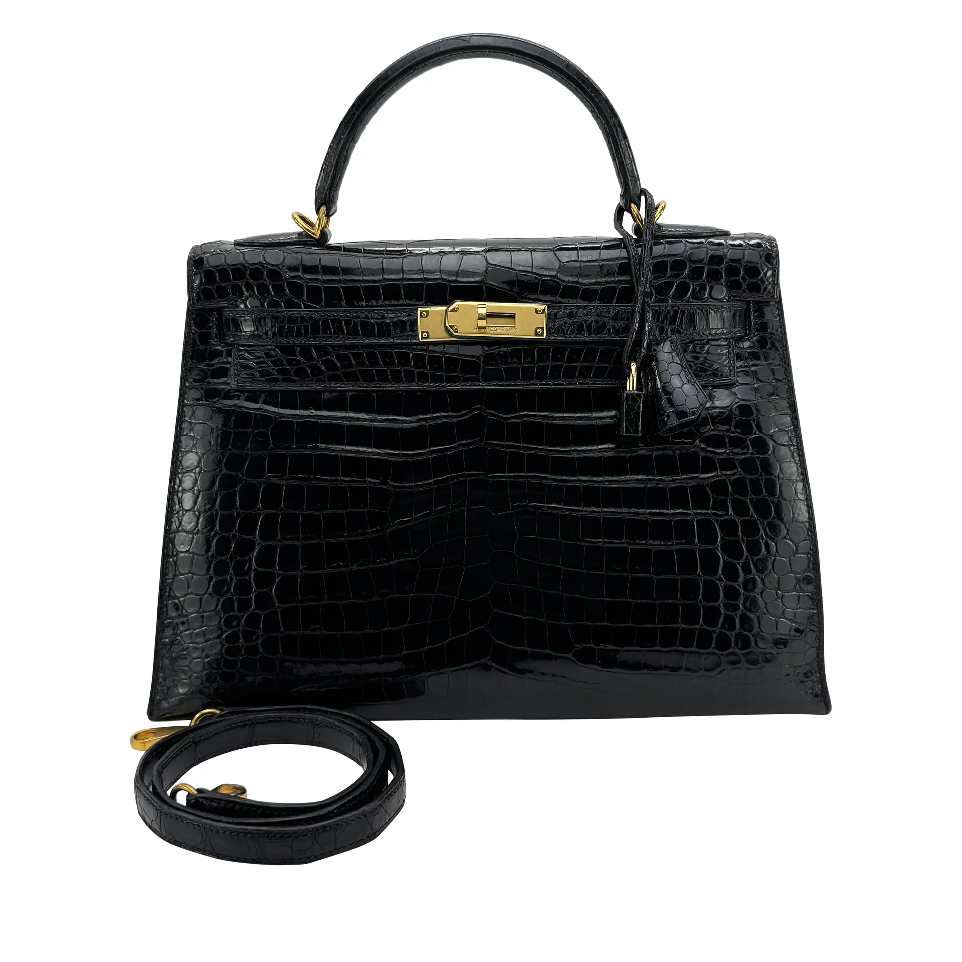 Black Matte Crocodile Kelly 32 Gold Hardware, 2011