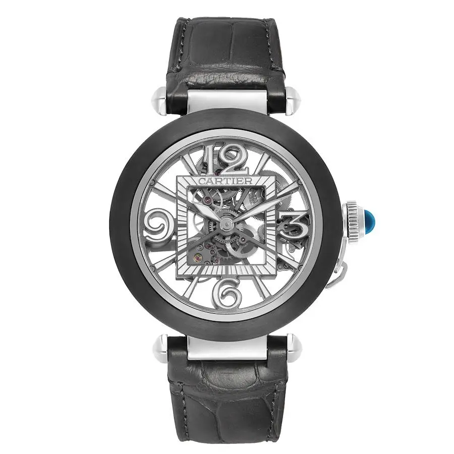 Pasha de Cartier (Reference WHPA0017). A 41mm black ADLC stainless