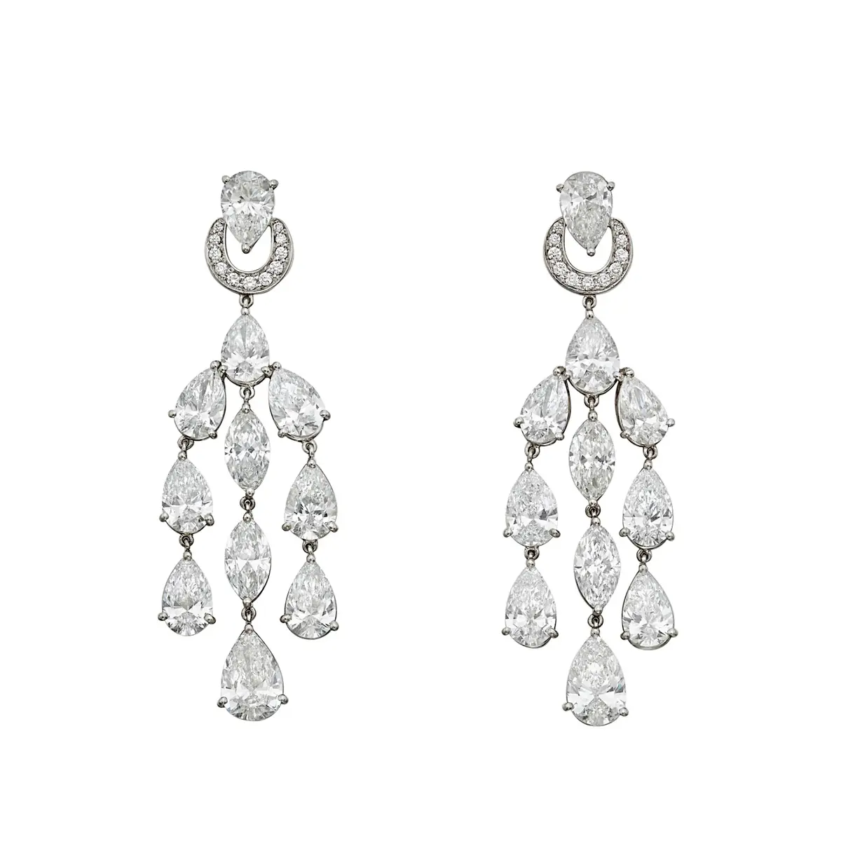 Platinum and Diamond Chandelier Earrings