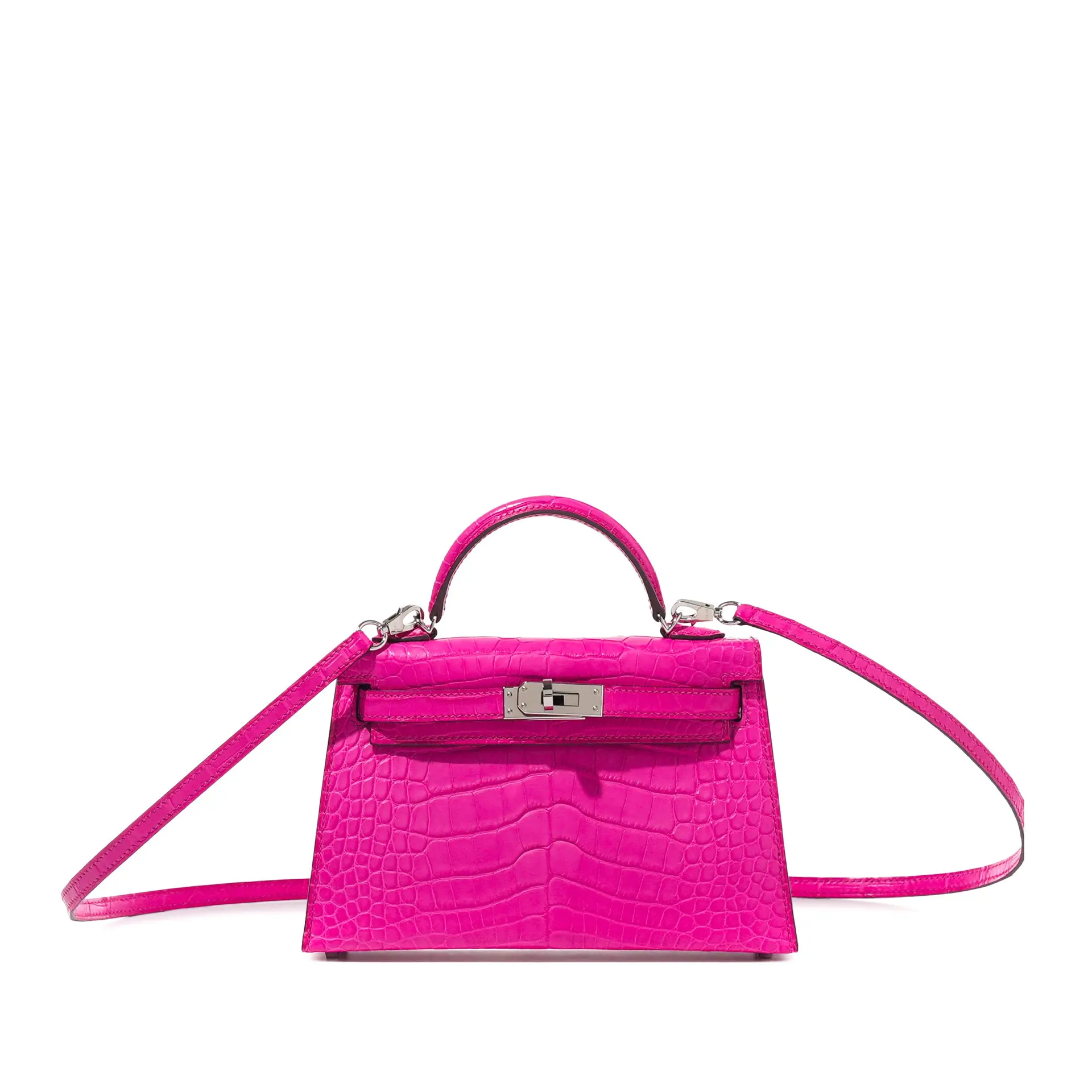 Rose Shocking Matte Mississippiensis Alligator Mini Kelly 20 II Palladium