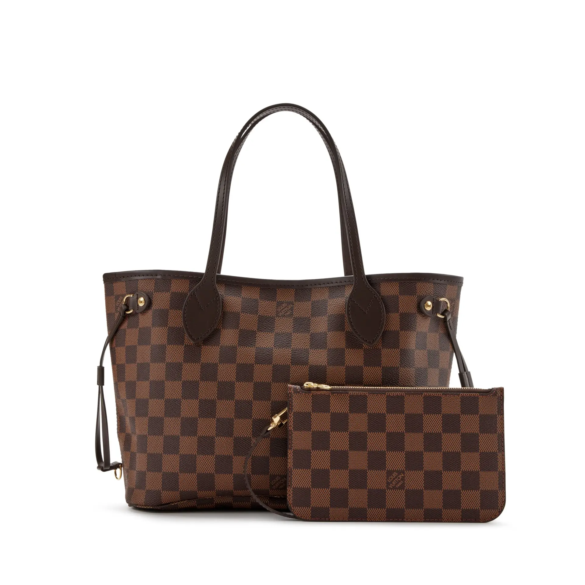Brown Damier Ebene Coated Canvas Neverfull PM Gold Hardware, 2021