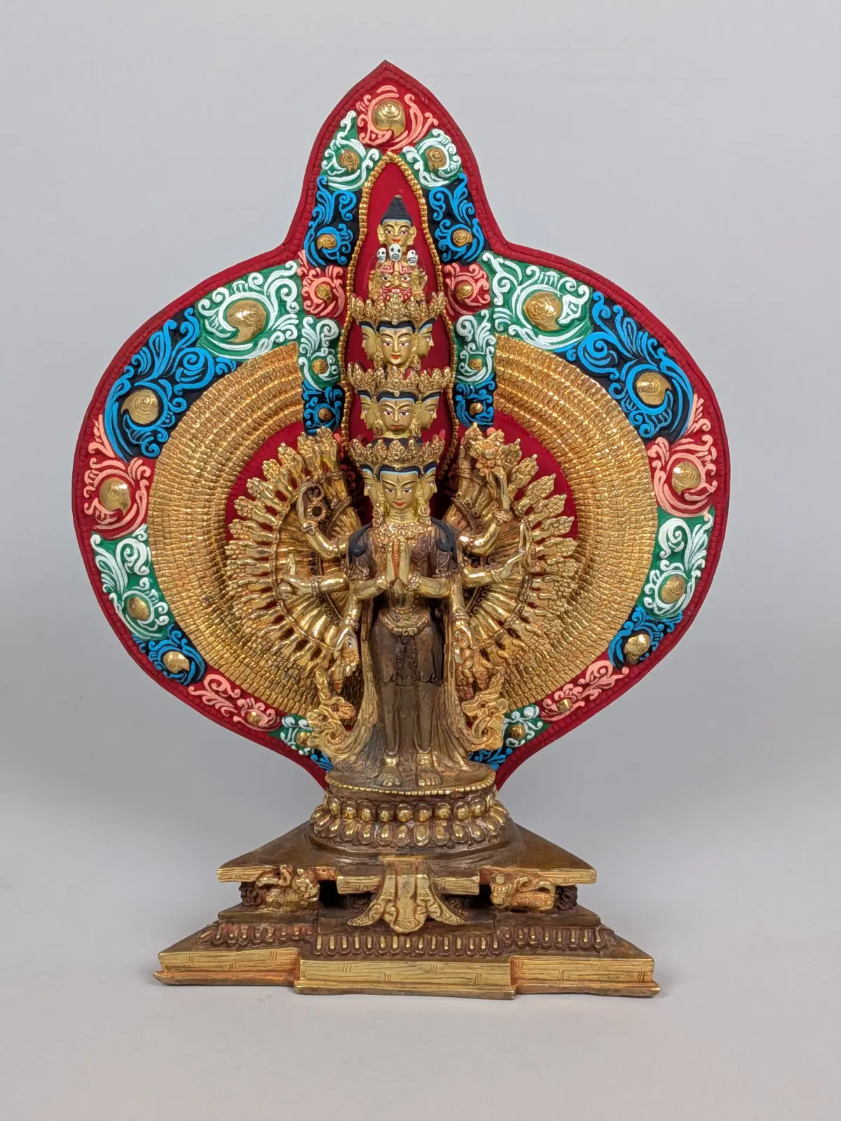 Skulptur, Avalokiteshvara / Buddah, gjuten brons