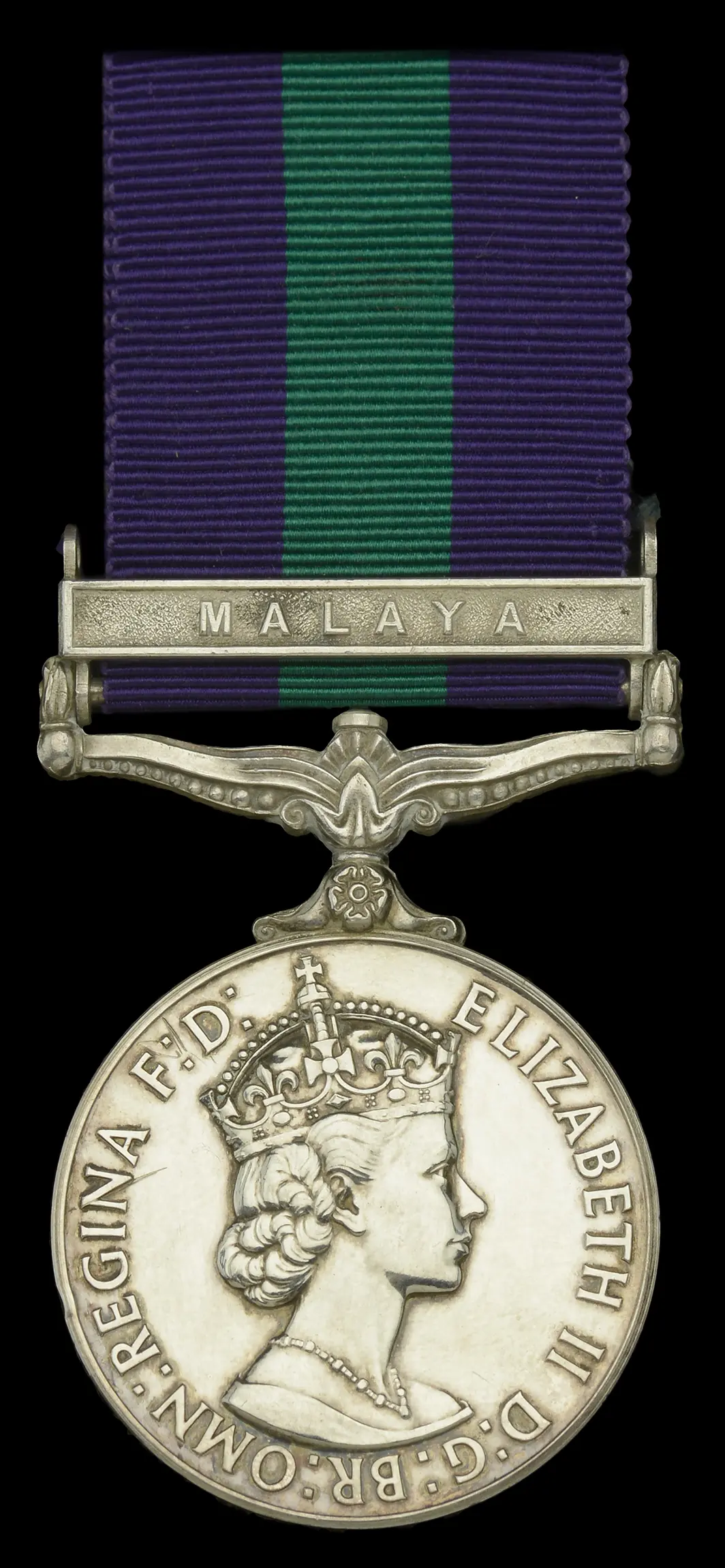 General Service 1918-62, 1 clasp, Malaya, E.II.R. (2/Lt. A. T. Hutton.
