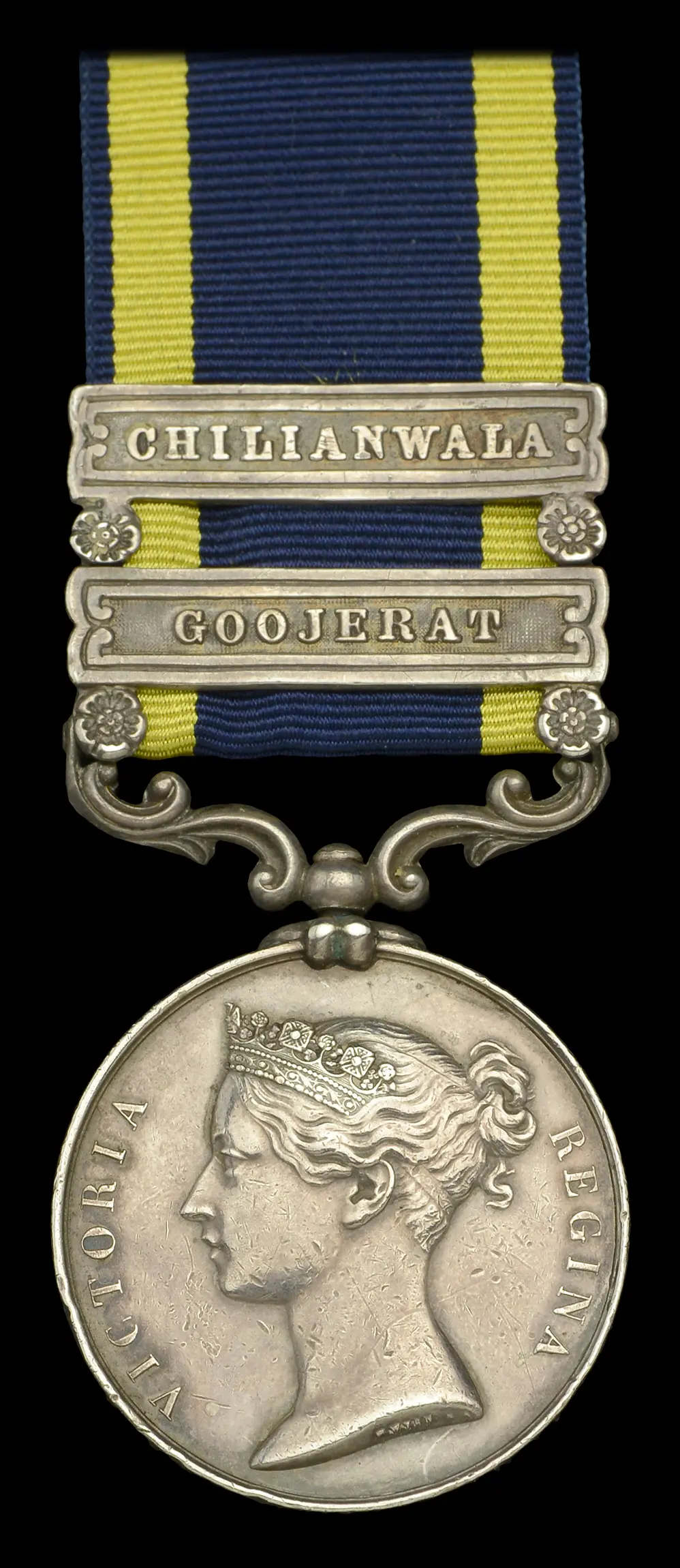 Punjab 1848-49, 2 clasps, Chilianwala, Goojerat (C. Smith, 24th. Foot.)