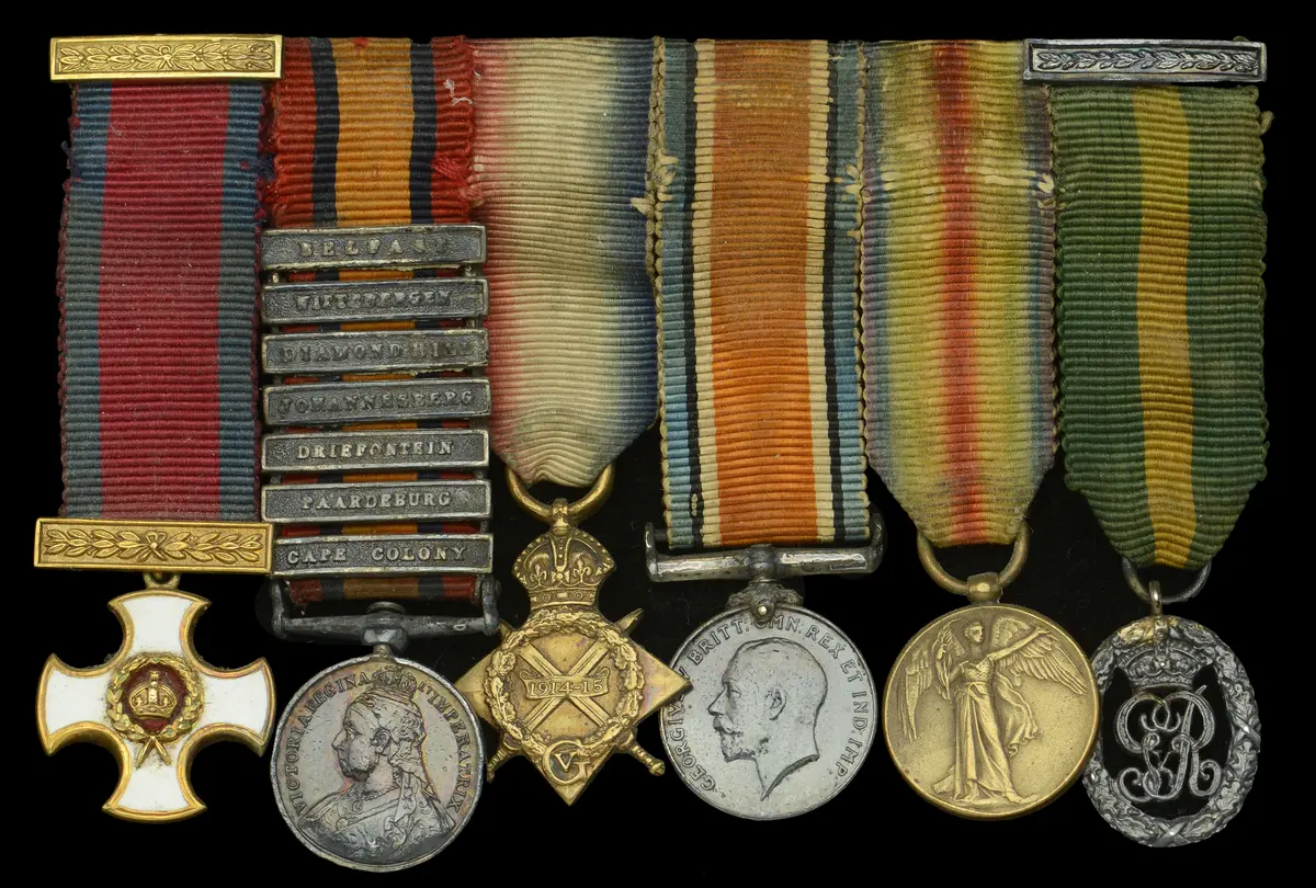 A Boer War D.S.O. mounted group of six miniature dress medals attributed