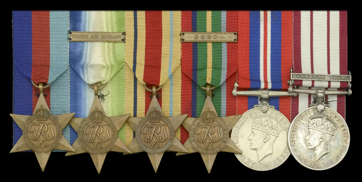 Six: Able Seaman R. Shutt, Royal Navy 1939-45 Star; Atlantic Star
