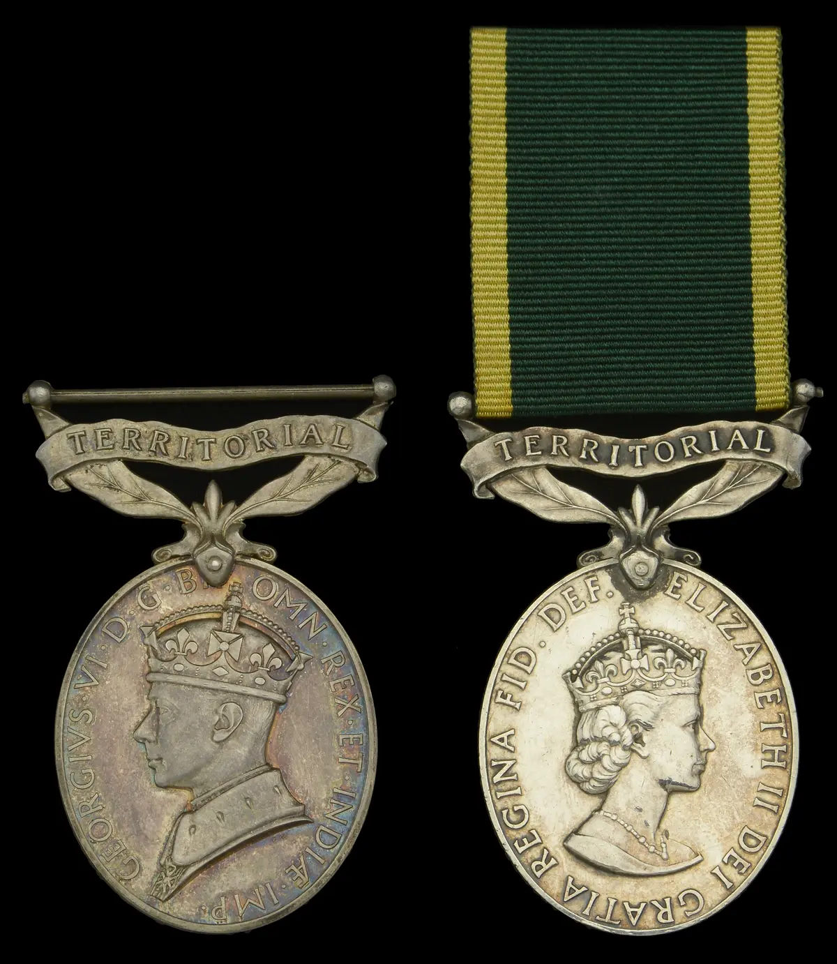 Efficiency Medal (2), G.VI.R., 1st issue, Territorial (3057423 Gnr.