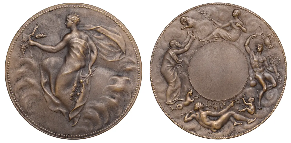 FRANCE, La Terre [The Earth], 1887, an Art Nouveau pair of uniface