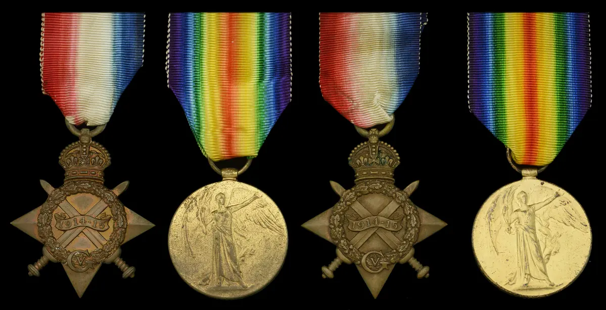 Family Group: Pair: Private J. Gregory, Border Regiment, who was killed