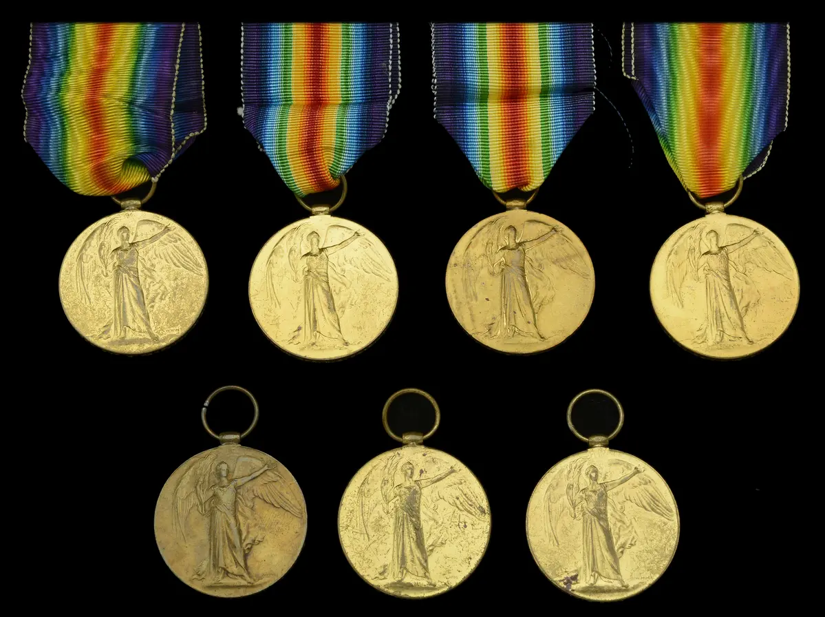 Victory Medal 1914-19 (9) (720244 Gnr. J. Hamblin. R.A.; 44760 Sjt.