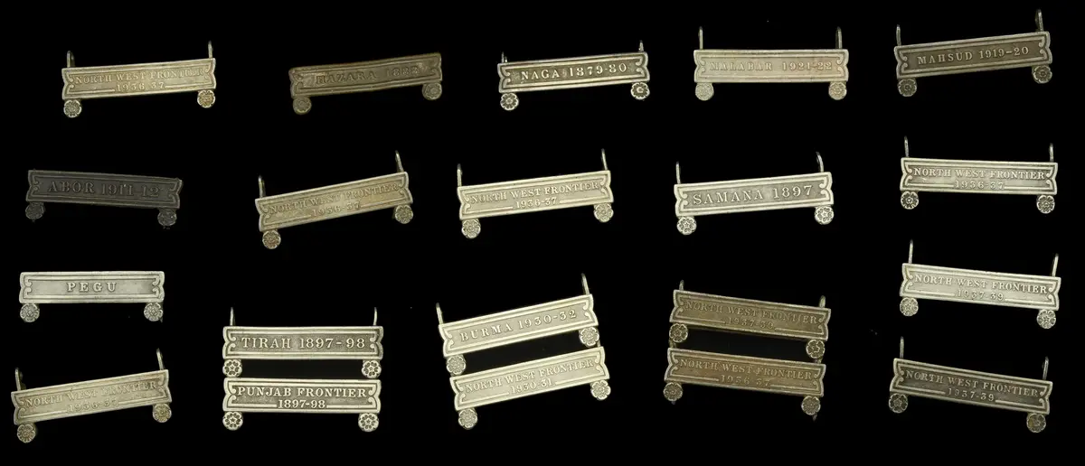 Clasps: A selection of clasps pertaining to the various India General