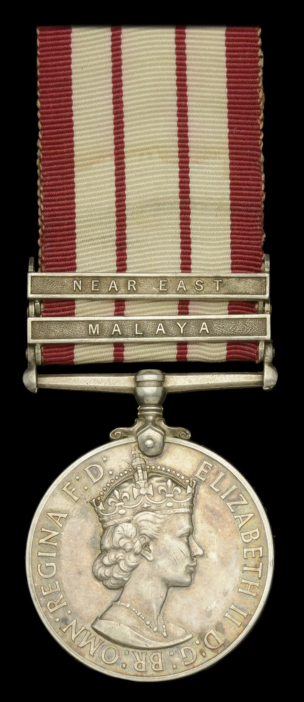 Naval General Service 1915-62, 2 clasps, Malaya, Near East, E.II.R.