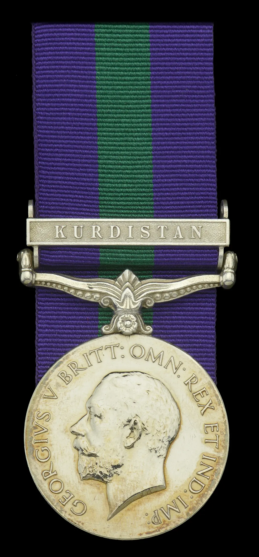 General Service 1918-62, 1 clasp, Kurdistan (GS-39345 Pte. H. W. Collins.