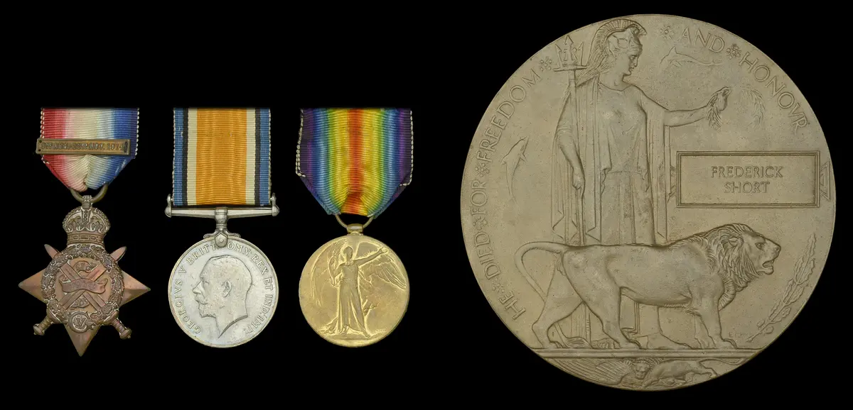Three: Private F. Short, Wiltshire Regiment, who was killed in action