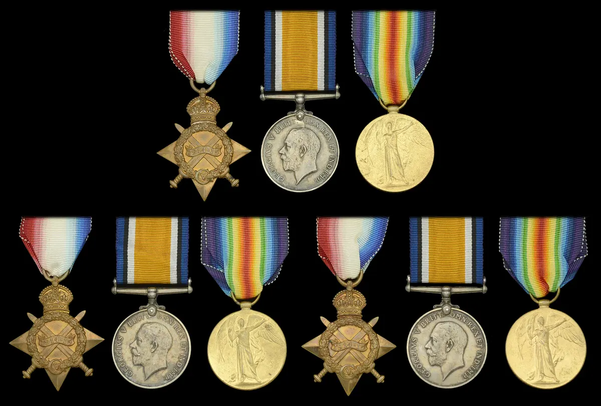 Family Group: Three: Private R. W. Wyer, 7th Battalion, Lincolnshire