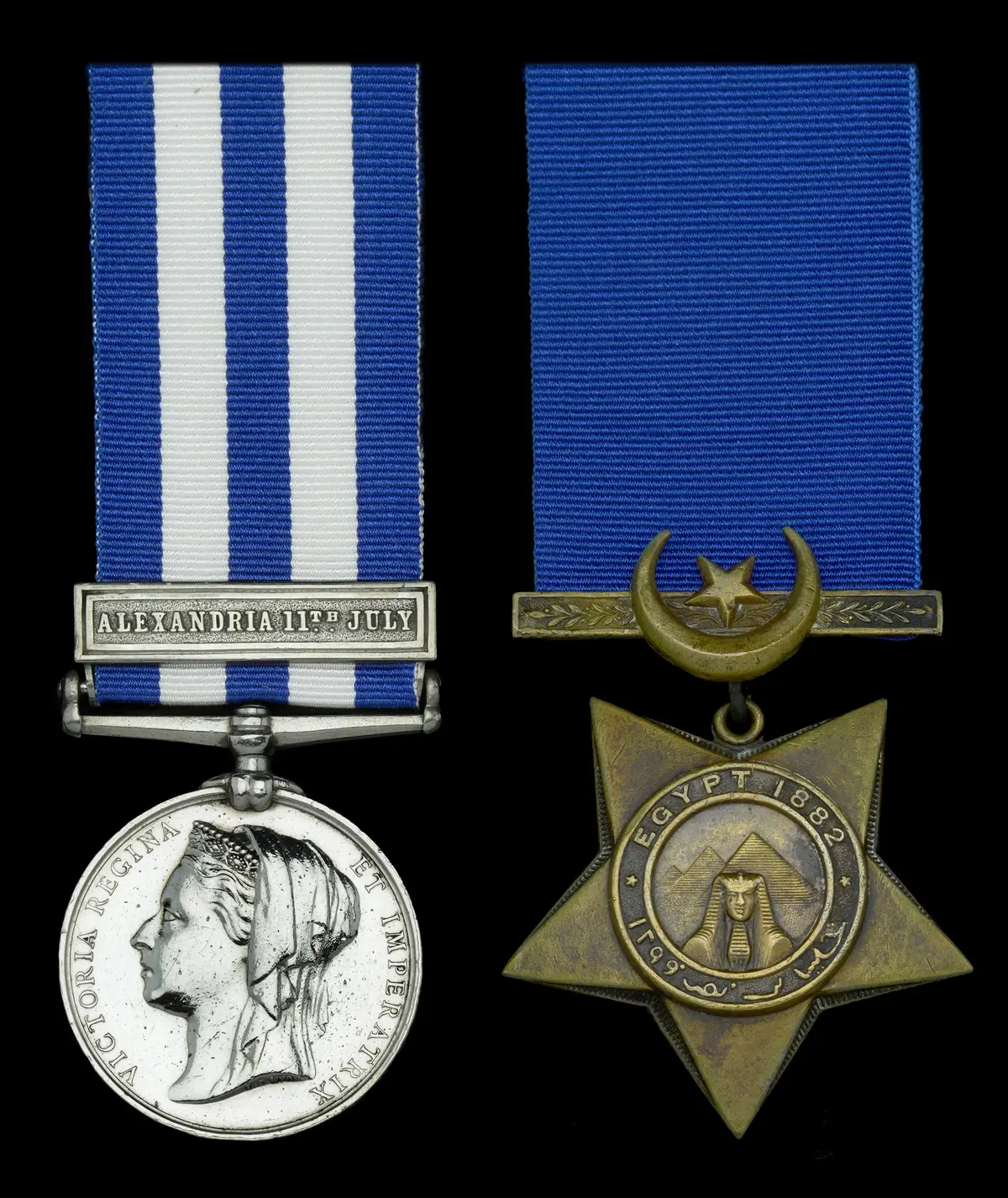 Pair: Able Seaman D. Cobell, Royal Navy Egypt and Sudan 1882-89, dated
