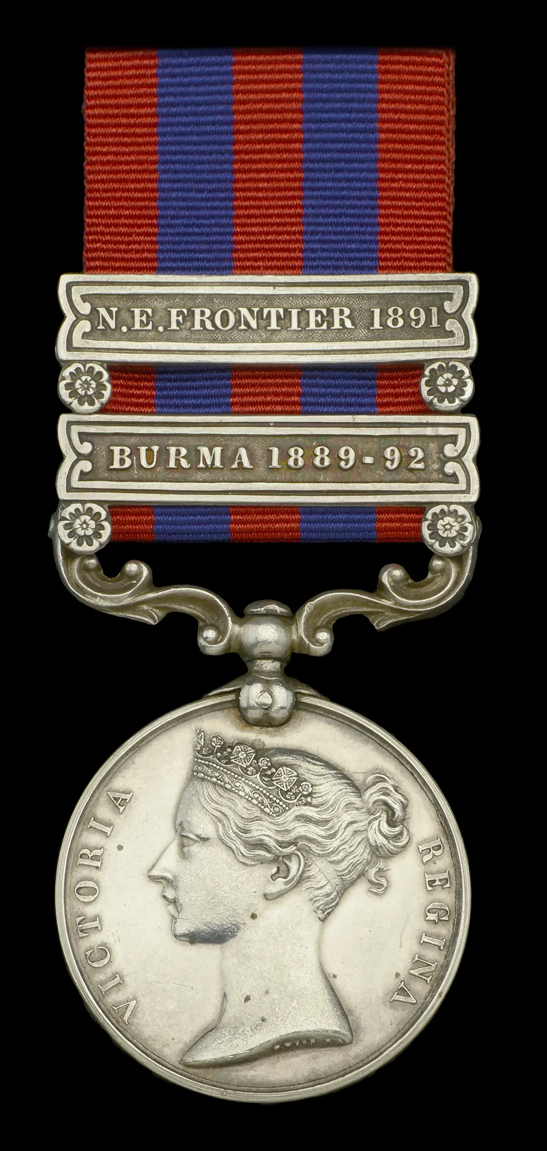 India General Service 1854-95, 2 clasps, Burma 1889-92, N.E. Frontier
