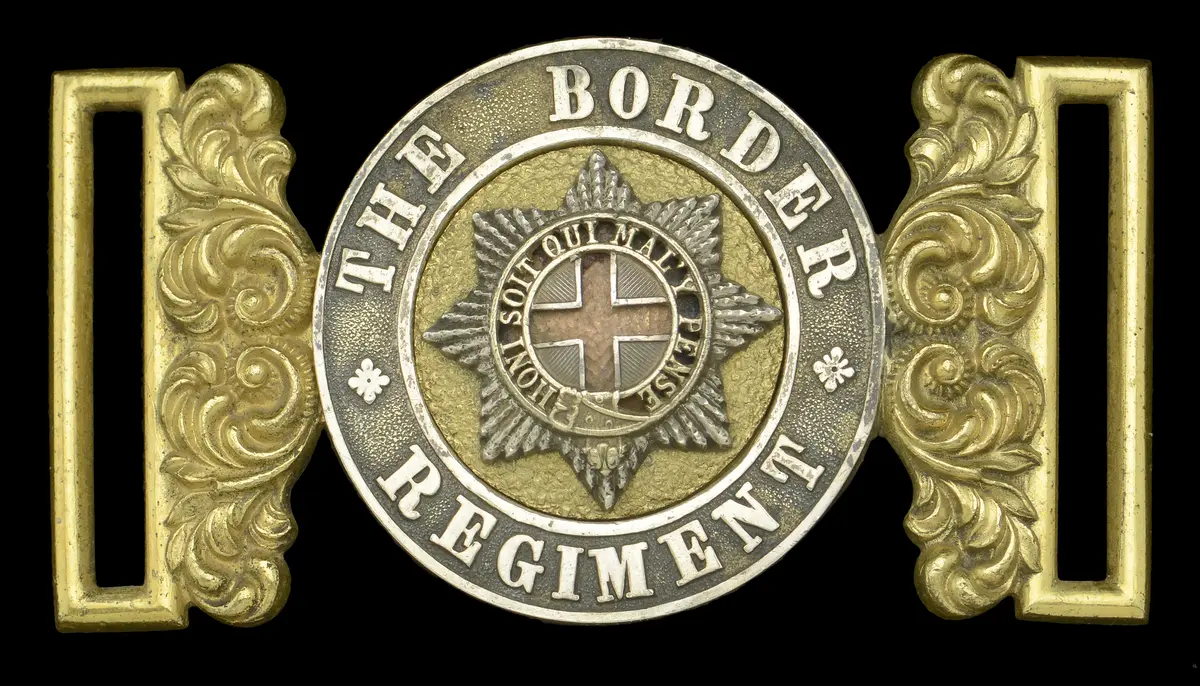 Border Regiment, Officer’s Waist Belt Clasp. A very good silver and