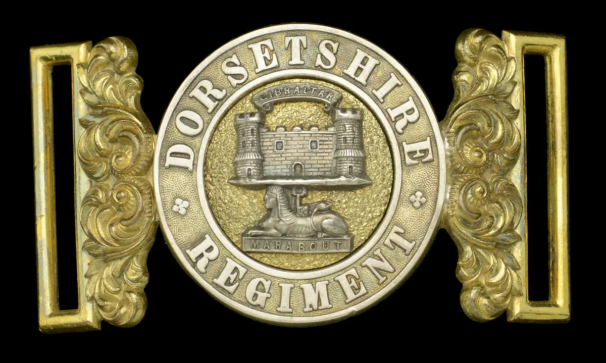 Dorsetshire Regiment, Officer’s Waist Belt Clasp. A very good and
