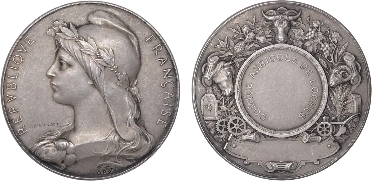 FRANCE, République Francaise, c. 1900, an Art Nouveau silver award