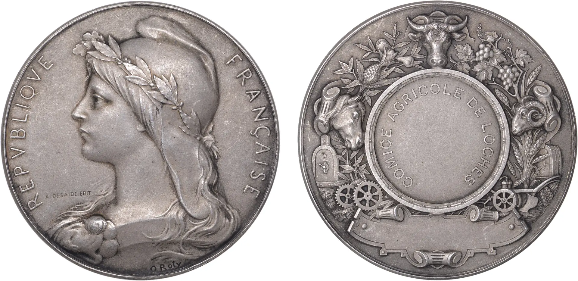 FRANCE, République Francaise, c. 1900, an Art Nouveau silver award