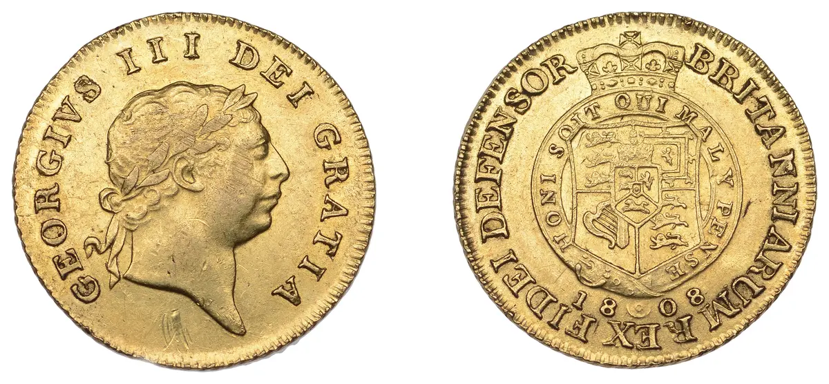 George III (1760-1820), Pre-1816 issues, Half-Guinea, 1808, seventh
